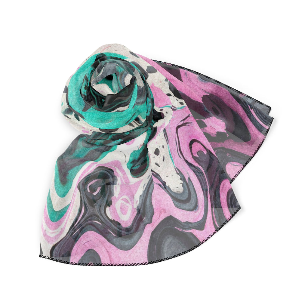 Mint Drip Scarf - Psychedelic Abstract Art Shawl