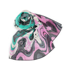Mint Drip Scarf - Psychedelic Abstract Art Shawl