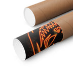 Neon Pumpkin Poster - Spooky Halloween Orange & Black Art Print