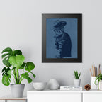Grey Tabby Cat Framed Poster - Cute Pet Portrait Wall Art
