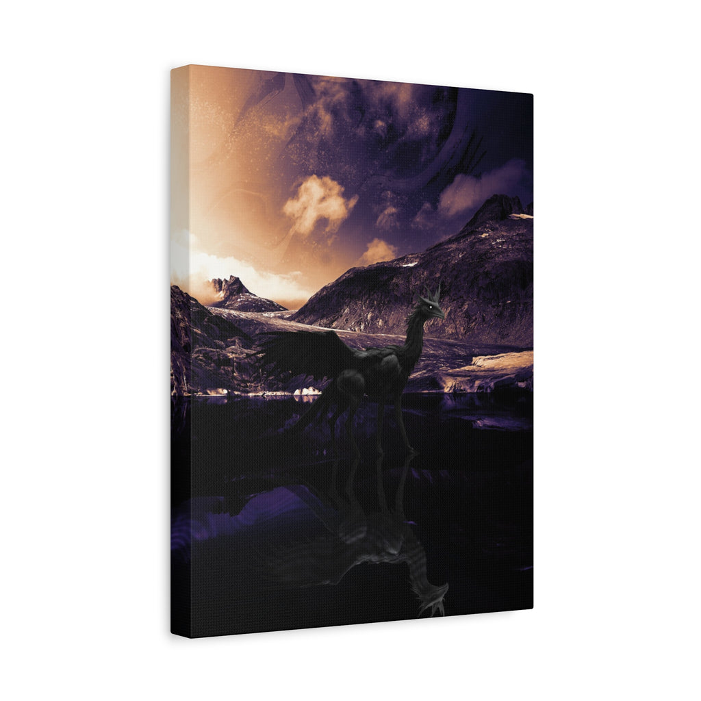 Baby Winged Dragon Canvas Wall Art - Fantasy Creature Decor