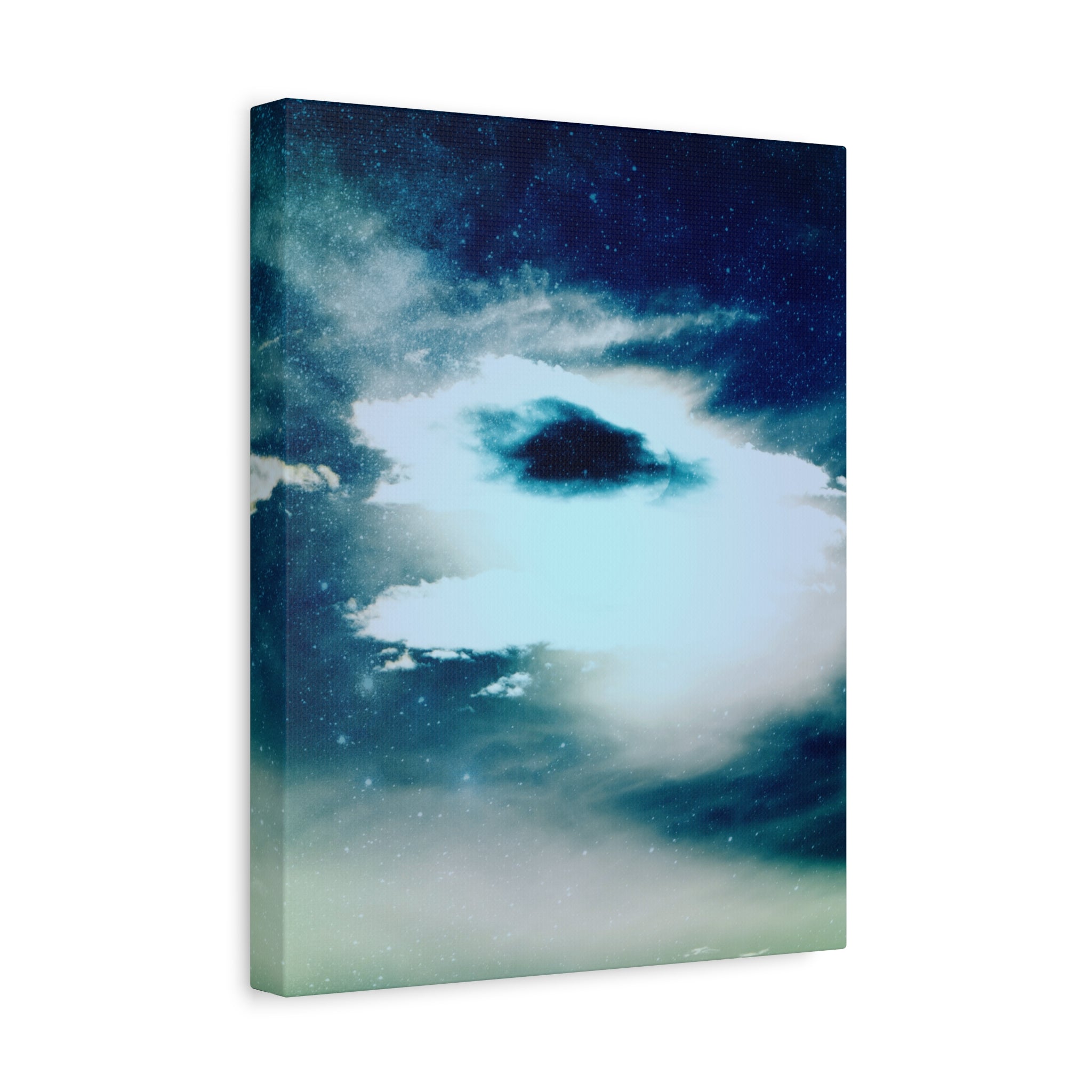 Sunset Space Mountains Canvas Art | Retro Vaporwave Galactic Landscape Wall Decor