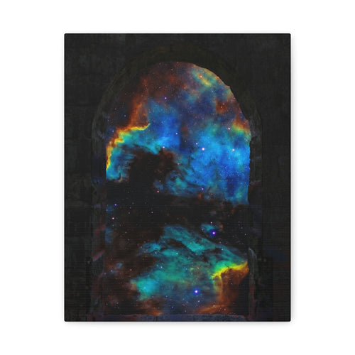 Stellar Castle Window Canvas Wall Art - Galaxy Cosmos Decor