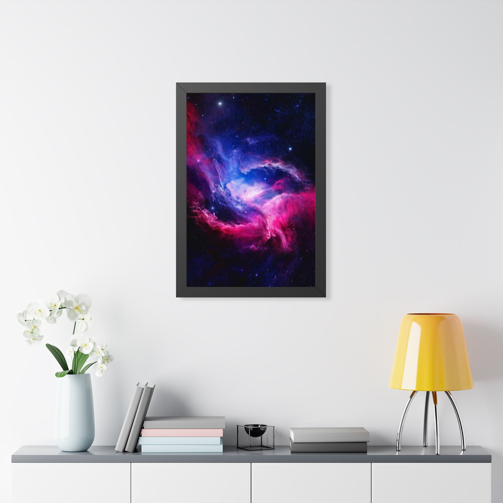 Light Nebula Framed Poster - Cosmic Cloud Space Wall Art