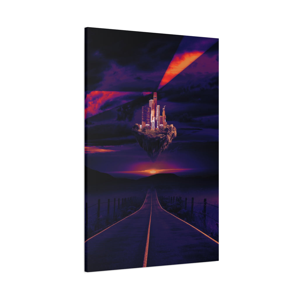 Abandoned City Canvas Wall Art - Sci-Fi Desert Ruins Decor