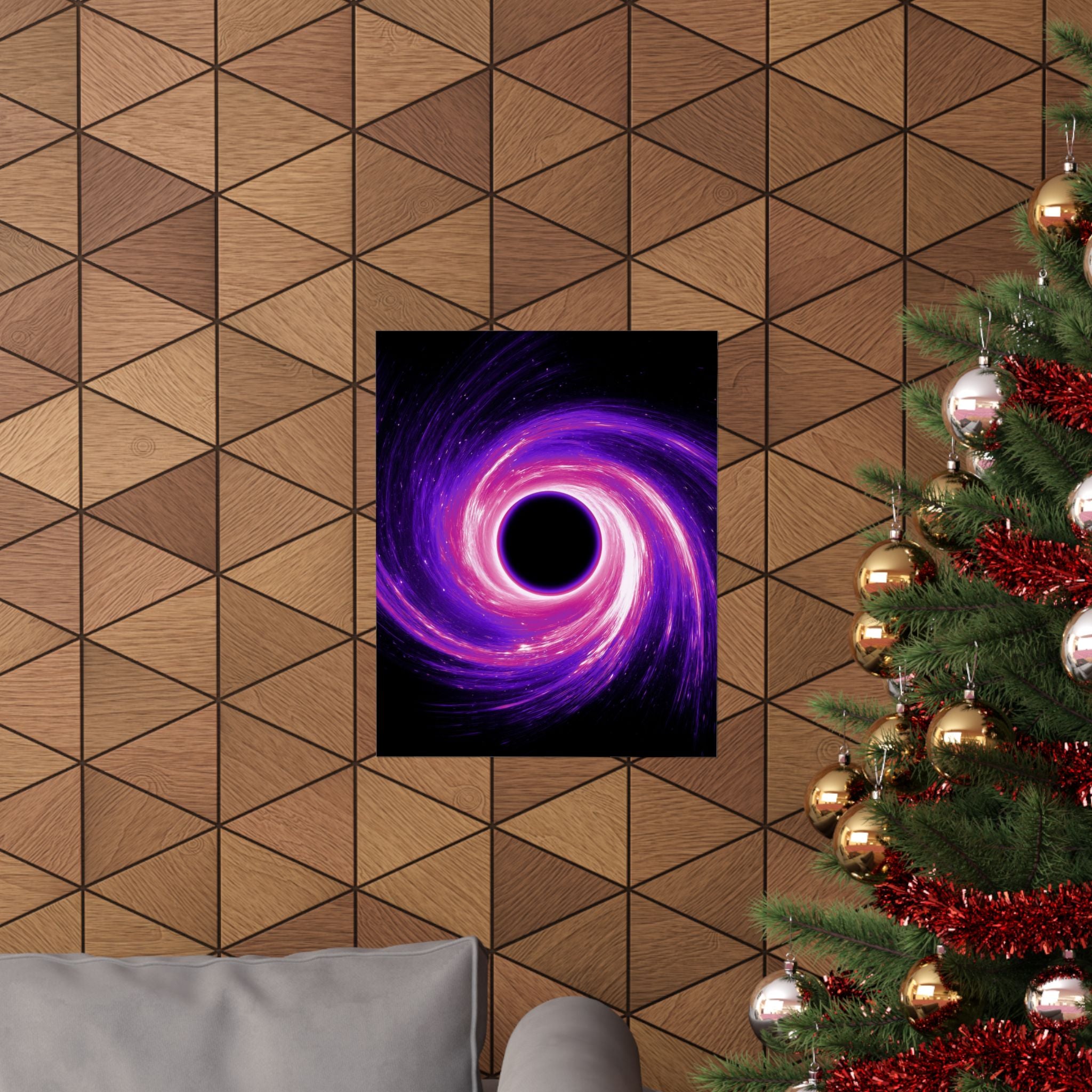 Purple Pink Wormhole Poster Print - Cosmic Vortex Art