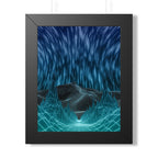 Cyber Wave Escape Framed Poster - Synthwave Neon Wall Art