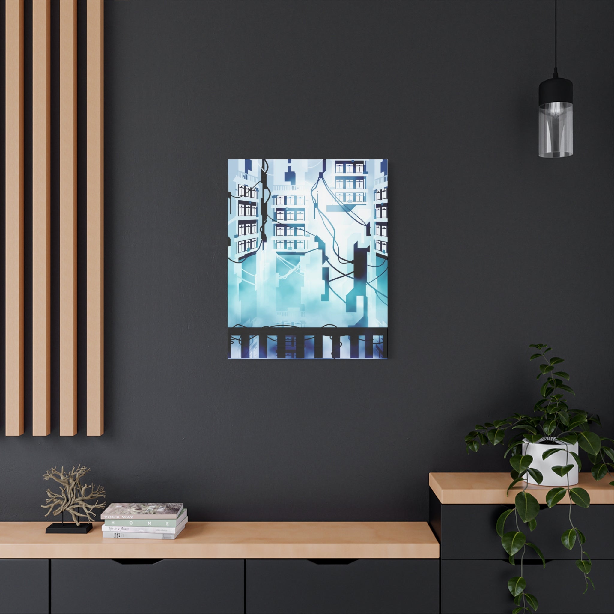 Memory Chamber Canvas Wall Art - Futuristic Sci-Fi Interior Decor