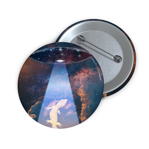 Space Lizards Pin - Lizard Ufo Art Button