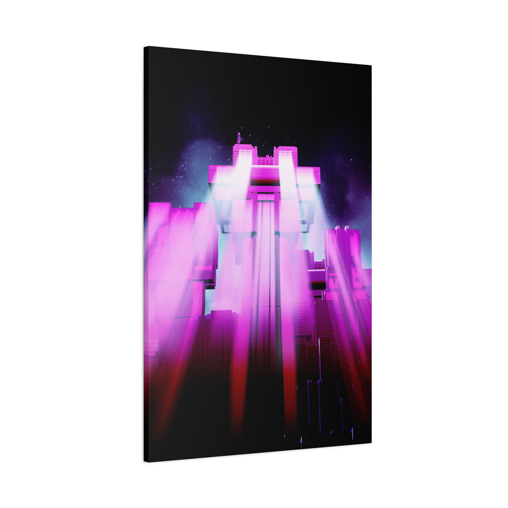 The City of Lights Vibrant Cityscape Canvas Art | Modern Neon Urban Skyline Wall Decor