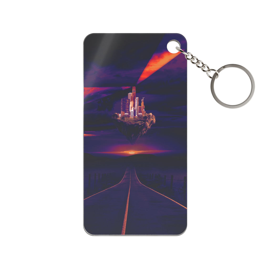 Abandoned Desert City Keychain - Acrylic Art Charm