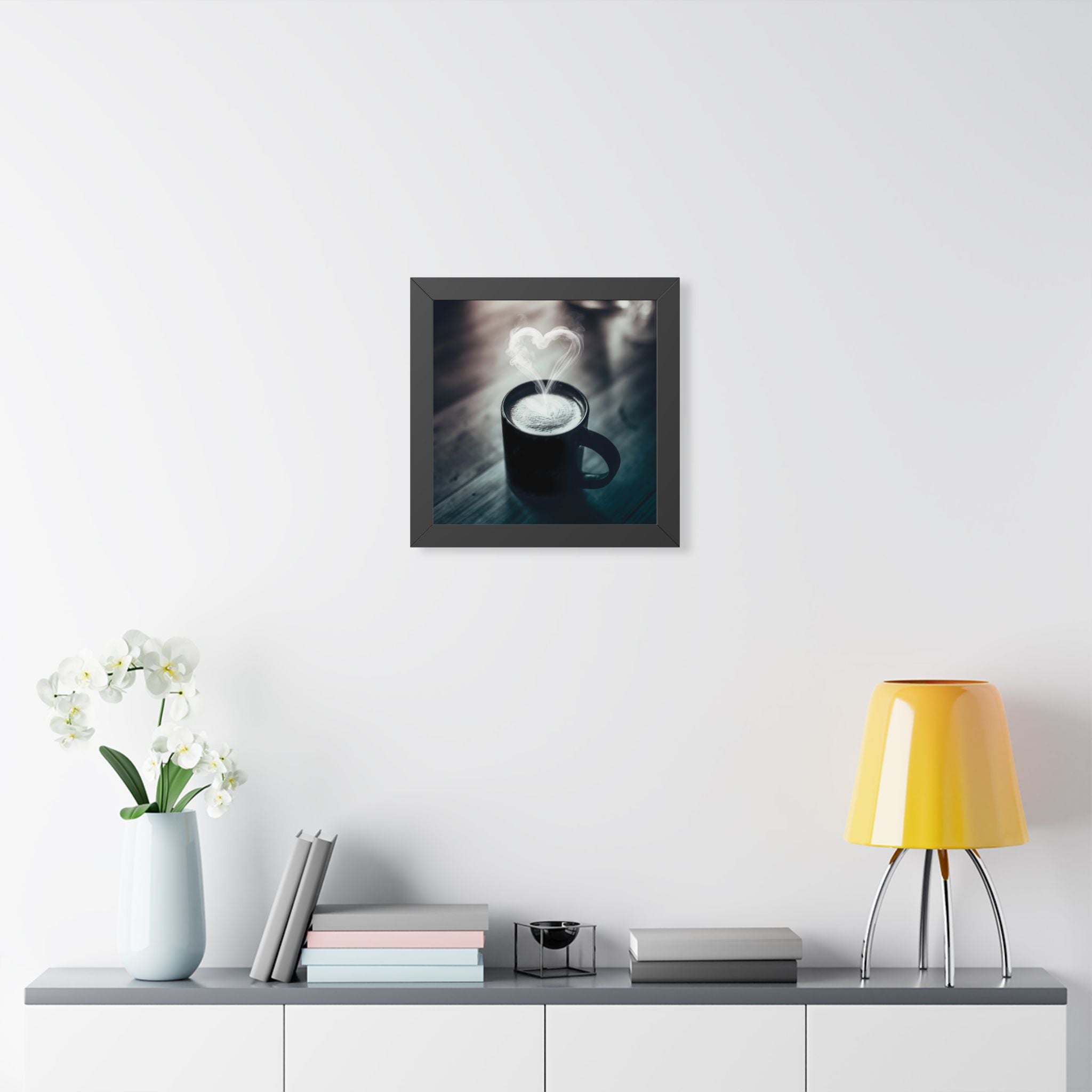 Coffee Love Framed Poster - Cozy Cafe Aesthetic Wall Art
