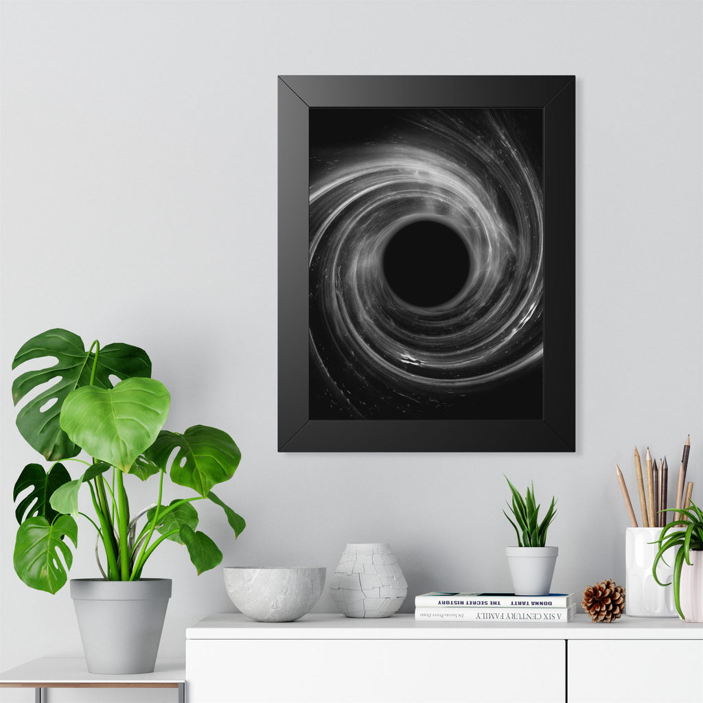 Black Hole Framed Poster - Cosmic Space Wall Art