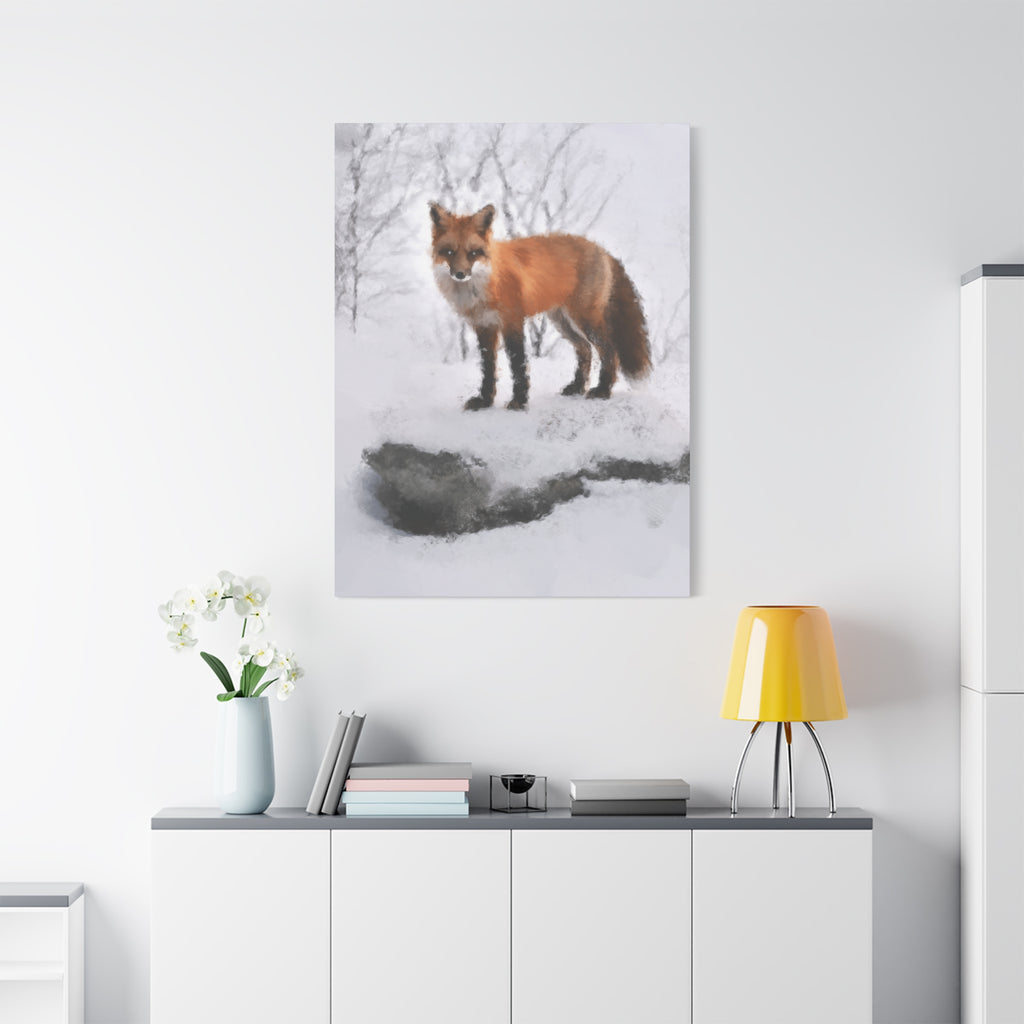 Spirit of the Fox Canvas Wall Art - Psychedelic Geometric Wildlife Decor
