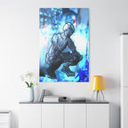 Robot Man Canvas Wall Art - Cyberpunk Android Dystopian Decor