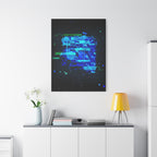 The Data Cube Sci-Fi Cyberpunk Canvas Art | Abstract Tech Futuristic Digital Wall Decor