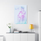 Lit Thinker Canvas Wall Art - Psychedelic Abstract Portrait Decor