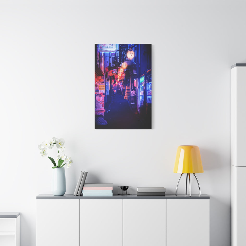 Japanese City Punk FX Canvas Wall Art - Cyberpunk Street Decor
