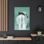Laser Cat Canvas Wall Art - Funny Sci-Fi Space Feline Decor