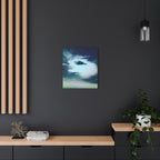 Sunset Space Mountains Canvas Art | Retro Vaporwave Galactic Landscape Wall Decor
