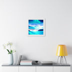 Starry Mountain Sky Framed Poster - Aurora Borealis Wall Art