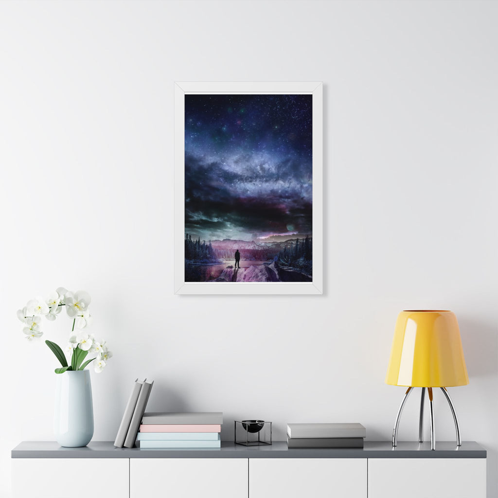 Space Landscape Framed Poster - Cosmic Galaxy Wall Art