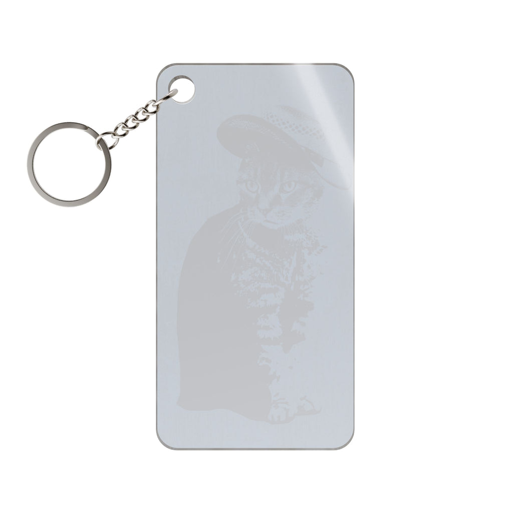 Grey Tabby Cat Keychain - Cute Pet Acrylic Charm