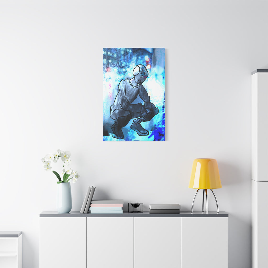 Robot Man Canvas Wall Art - Cyberpunk Android Dystopian Decor