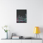 Cyberpunk Harbor Canvas Wall Art - Futuristic Sci-Fi City Decor