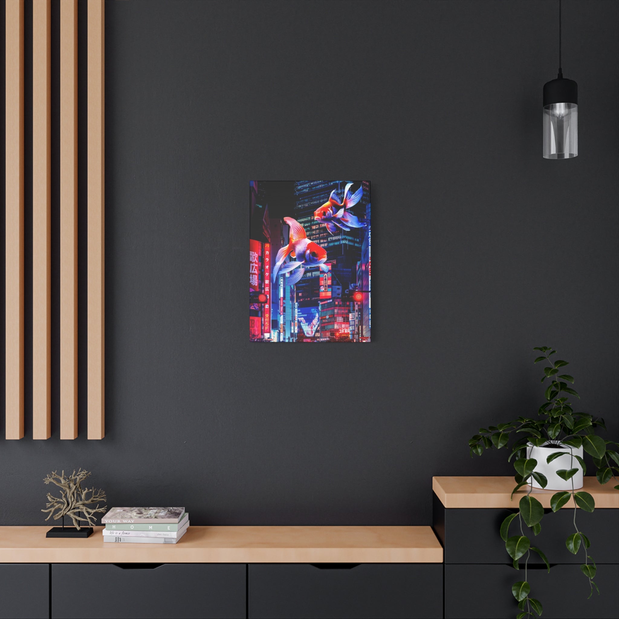 Japanese City Punk FX.2 Canvas Wall Art - Neon Japan Cyberpunk Street