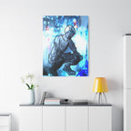 Robot Man Canvas Wall Art - Cyberpunk Android Dystopian Decor