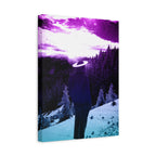 Winter Aurora Light Snowy Forest Canvas Art | Northern Lights Arctic Landscape Wall Decor