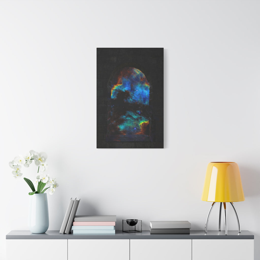 Stellar Castle Window Canvas Wall Art - Galaxy Cosmos Decor