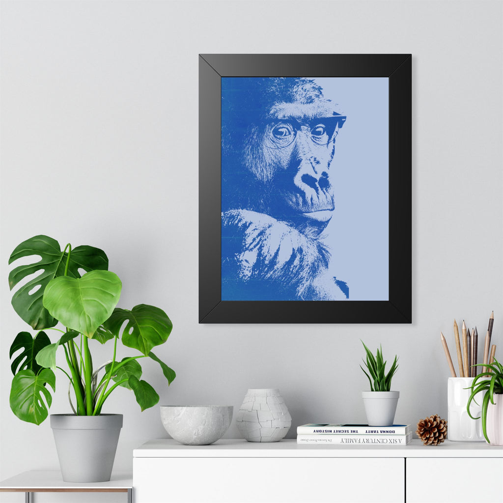 Educated Gorilla Framed Poster - Abstract Primate Wall Art