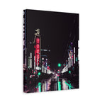 Cyberpunk Slick Street Canvas Wall Art - Neon Alley Decor