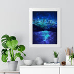 Cosmic Frosted City Skyline Poster - Galactic Winter Cityscape