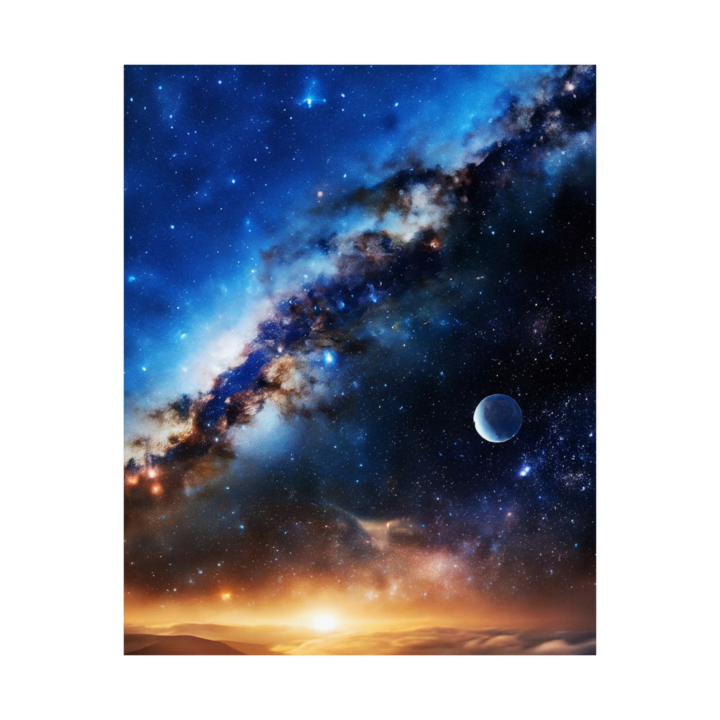 Stunning Space Sunrise Matte Vertical Poster - Vibrant Cosmic Art for Home Decor | Perfect Gift for Space Lovers