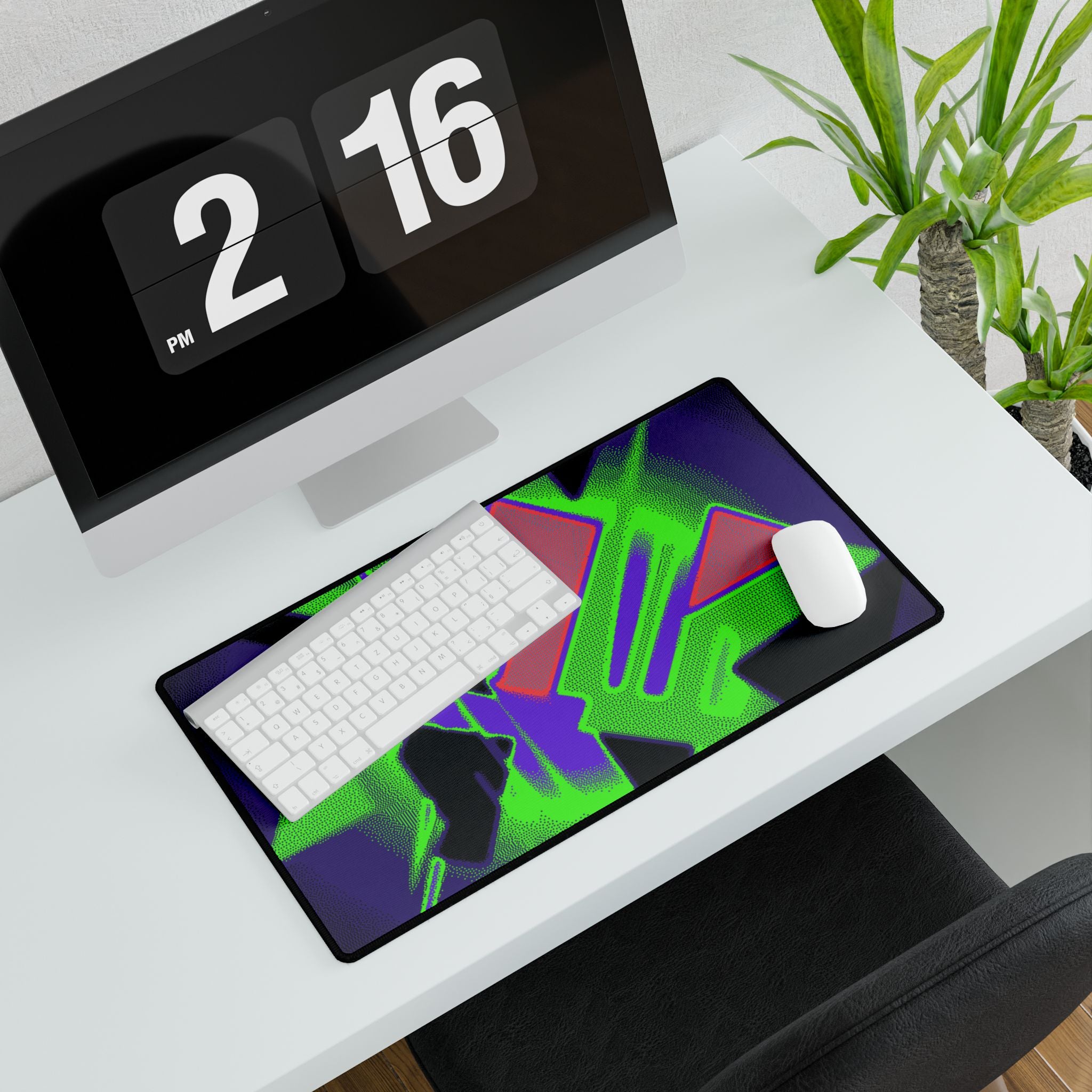 90s Paranoia Gaming Mouse Pad - Vaporwave Neon Desk Mat