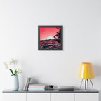 Red Forest Framed Poster - Enchanting Landscape Wall Art