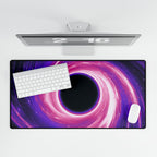 Purple Pink Wormhole XL Desk Mat - Cosmic Vortex Mouse Pad