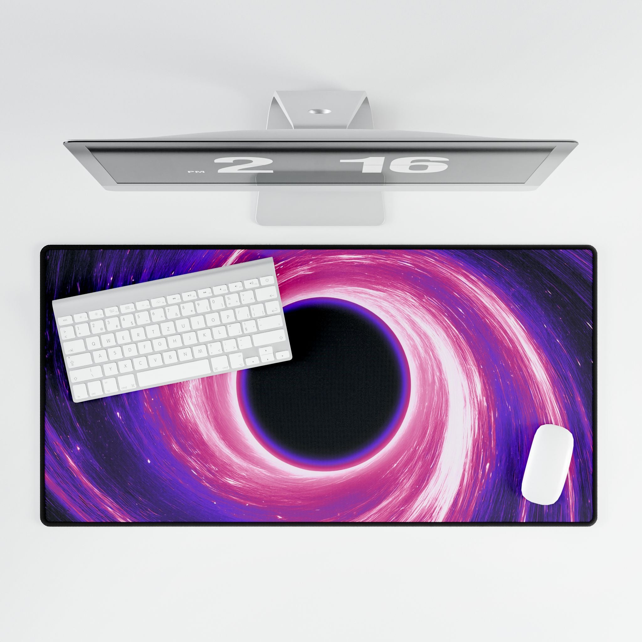 Purple Pink Wormhole XL Desk Mat - Cosmic Vortex Mouse Pad