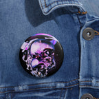 Melted Skeleton Skulls Pin - Cosmic Skull Art Button