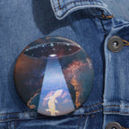 Space Lizards Pin - Lizard Ufo Art Button