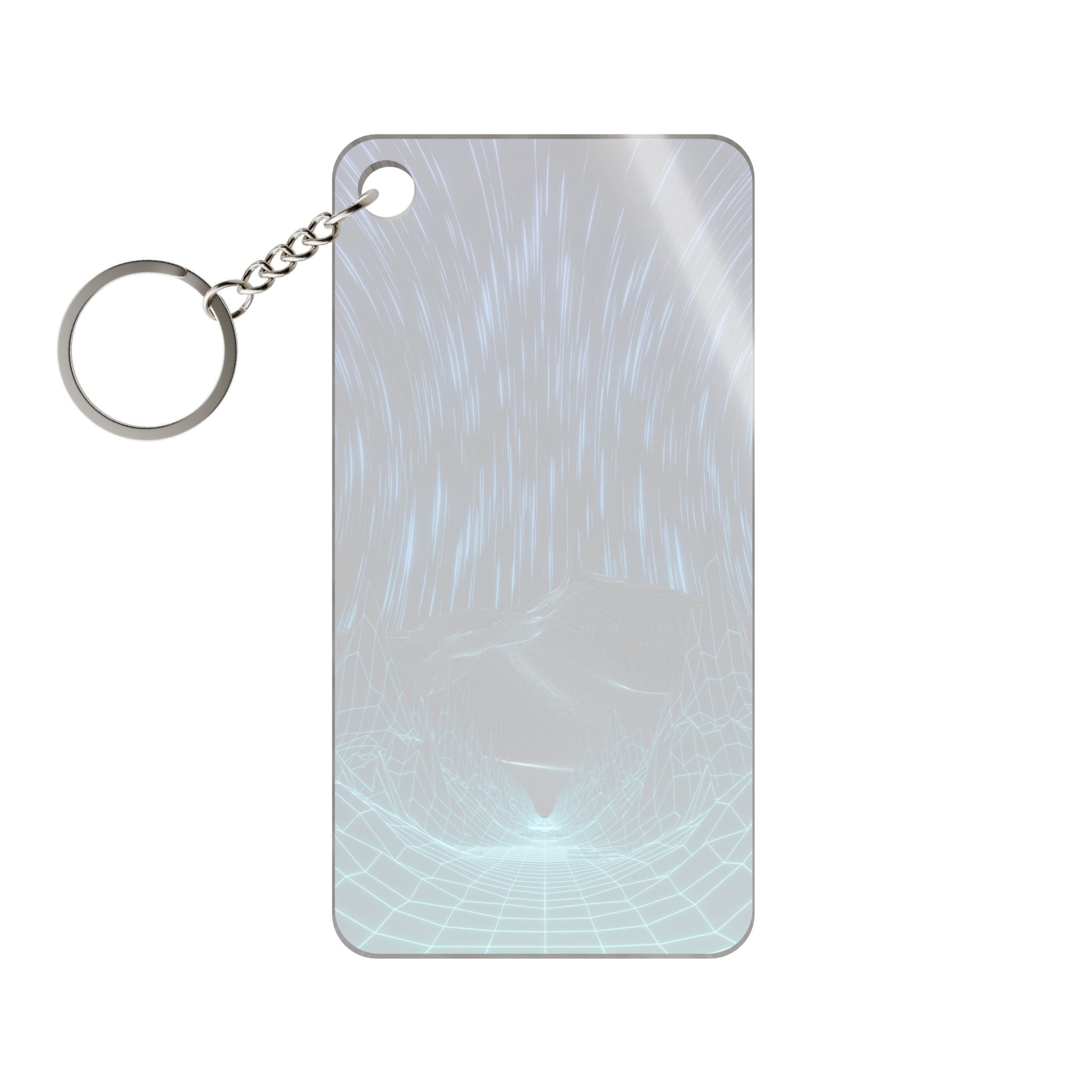 Cyber Wave Escape Keychain - Synthwave Acrylic Charm