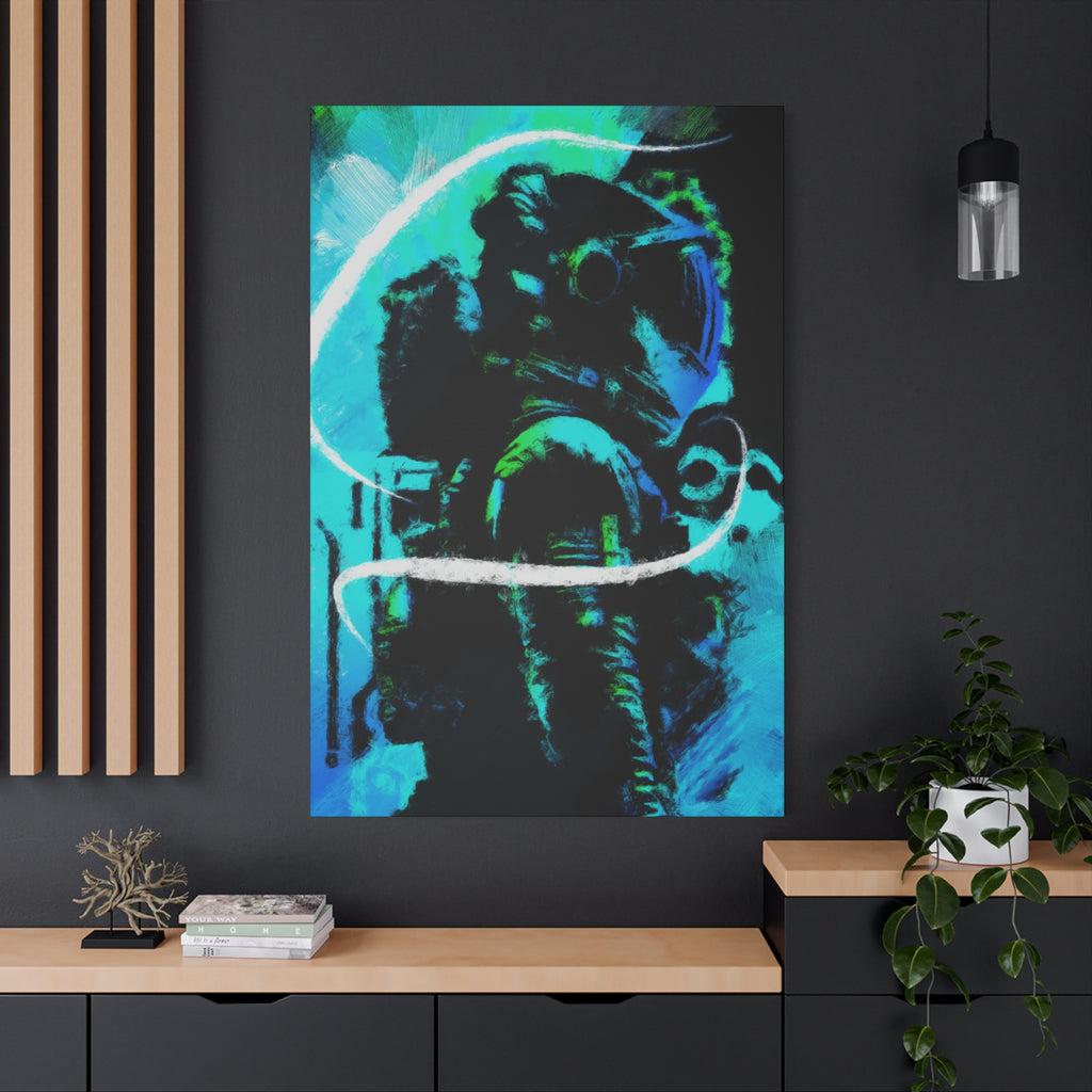 Grunge Space Man Canvas Art - Urban Graffiti Astronaut Decor