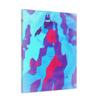 Retro Ice Cave Canvas Wall Art - Cool-Toned Glitch Winter Decor