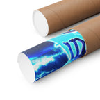 Blue Fox in Space Poster - Celestial Animal Art Print