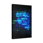 The Data Cube Sci-Fi Cyberpunk Canvas Art | Abstract Tech Futuristic Digital Wall Decor