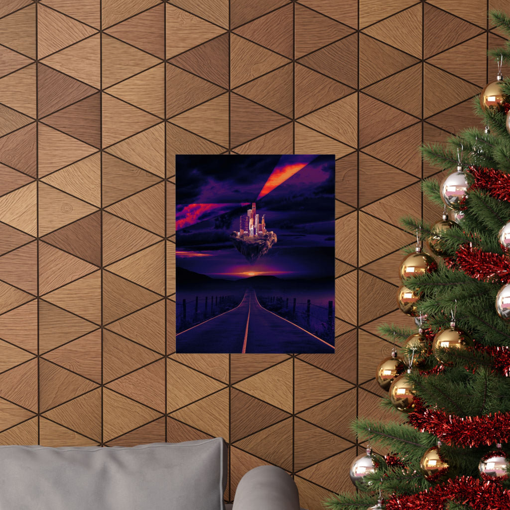 Abandoned Desert City Poster - Dystopian Sci-Fi Art Print