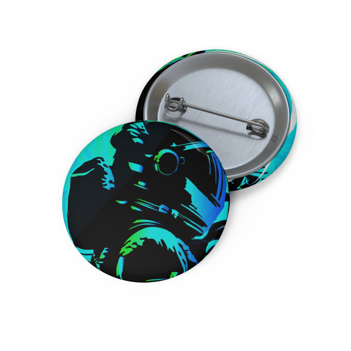 Grunge Paint Blast Pin - Splatter Astronaut Art Button